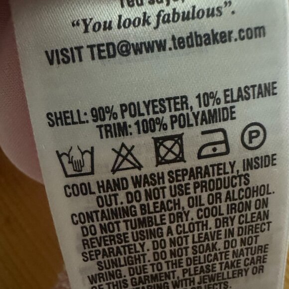 New Ted Baker London Rehanna Embroidered Cap Sleeve Skater Dress pink Size 8 - Picture 9 of 9